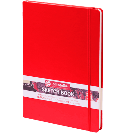 Скетчбук красный для зарисовок Art Creation Sketchbook Royal Talens с резинкой А4 / 80 листов / 140 гм
