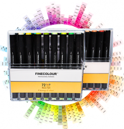 FINECOLOUR BRUSH MINI 72 маркера "Профессиональный" набор в кейсе