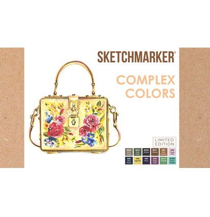 Набор маркеров для скетчей Sketchmarker "Complex Color" 12 цветов, линер, альбом