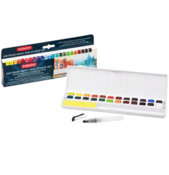 Набор акварельных блоков Derwent Inktense 24 цвета в кейсе