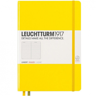 Записная книжка Leuchtturm «Medium» A5 в линейку лимонная 251 стр.