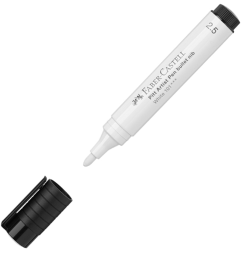 Толстый белый маркер Faber-Castell Pitt Artist Bullet Nib с пером-пулей 2.5 мм