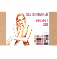 Набор для скетчинга Sketchmarker "Люди" 24 маркера, 6 линеров, альбом