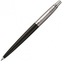 Ручка шариковая Parker Jotter Black Chrome CT 1 мм синие чернила, подарочная упаковка