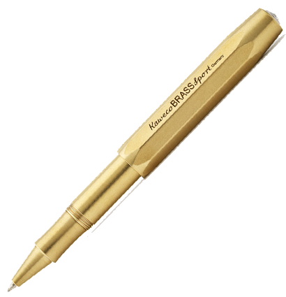 Ручка гелевая Kaweco Brass Sport 0.7 мм латунь в футляре золотистая