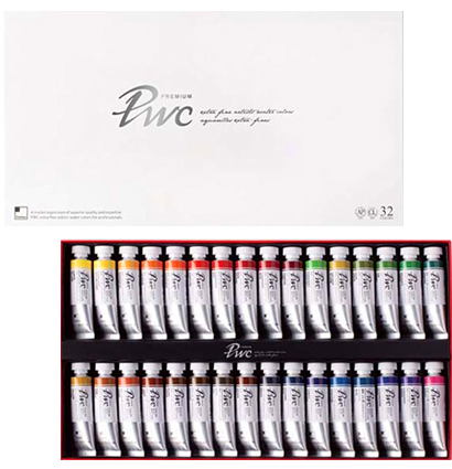 Набор акварельных красок Premium PWC ShinHanart 32 цвета в тубах 15 мл
