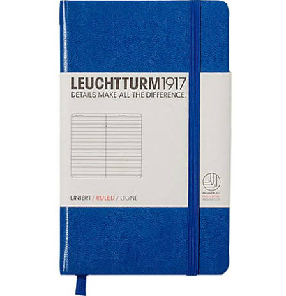 Записная книжка Leuchtturm «Pocket» A6 в линейку королевский синий 187 стр.