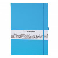 Скетчбук Sketchmarker синий карибский с твердой обложкой А4 / 80 листов / 140 гм