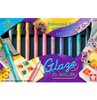 Набор глянцевых ручек-контуров Sakura Glaze 3D Roller для всех поверхностей 10 цветов