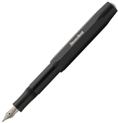 Перьевая ручка Kaweco Skyline Sport черная в пластиковом корпусе корпусе с синим картриджем