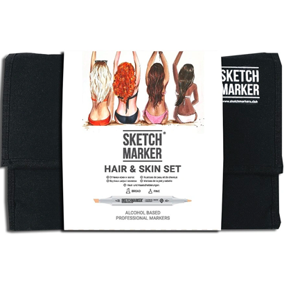 Набор маркеров Скетчмаркер / Sketchmarker "Hair  Skin - Кожа и волосы" 24 цвета в сумке