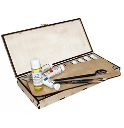 Набор масляные краски Малевичъ в деревянном кейсе / 10 цветов по 40 мл