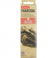Набор ивового угля художественного Derwent Willow Charcoal 10 штук
