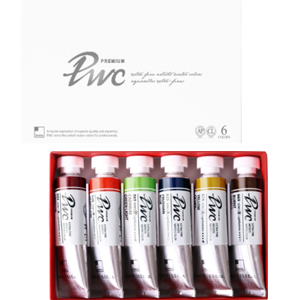 Набор акварельных красок Premium PWC ShinHanart 6 цветов в тубах 15 мл (вариант B)