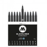 Набор черных линеров Molotow BLACKLINER comlete set 11 штук