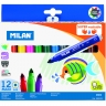 Фломастеры Milan Maxi 12 цветов на водной основе легкосмываемые