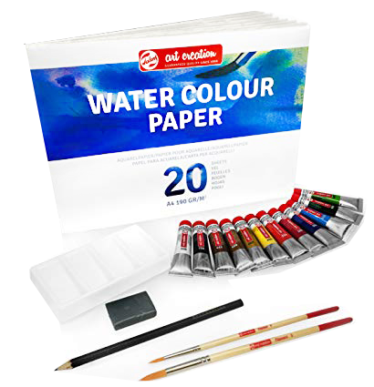 Набор акварельных красок Art Creation Watercolour Combi Set 12 цветов в тубах + альбом А4 + кисть