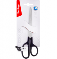 Ножницы из нержавеющей стали Berlingo Office с черными ручками, длина 18 см