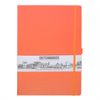 Скетчбук Sketchmarker неоновый коралл с твердой обложкой А4 / 80 листов / 140 гм