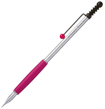 Мини механический карандаш Tombow ZOOM 717 (0.5 мм), серебряно-розовый 