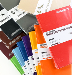 Скетчбук Sketchmarker Marker & Graphic Line универсальный красный с твёрдой обложкой 17х25 см / 44 листа / 180 гм