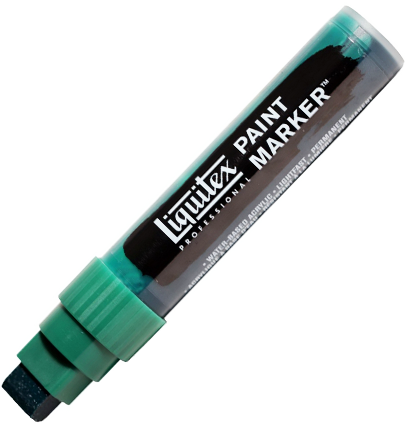 Маркер акриловый Liquitex Paint Marker широкий 15 мм 317 зеленая ФЦ (синий оттенок)