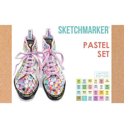 Набор маркеров для скетчей Sketchmarker "Pastel Set" 24 цвета, 6 линеров, альбом