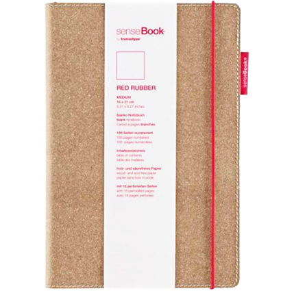 Блокнот SenseBook Red Rubber L на резинке с кожаной обложкой линейка А4 / 80 гм