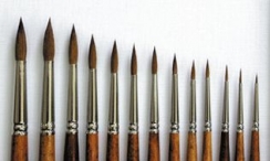 Кисть для акварели №2 колонок круглая ХМ серия 1105 ручка длинная