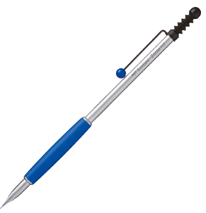 Мини механический карандаш Tombow ZOOM 717 (0.5 мм), серебряно-синий  