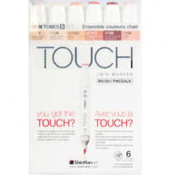 Touch Brush 6 Skin набор маркеров для скетчинга (телесные тона Б)