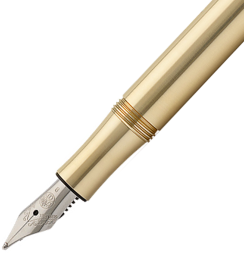 Перьевая ручка Kaweco Liliput Eco Brass золотая в латунном корпусе корпусе с синим картриджем в футляре