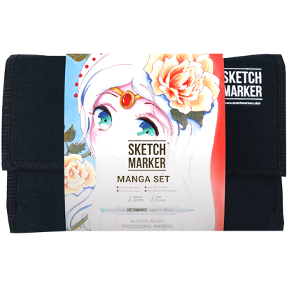 Набор маркеров Скетчмаркер / Sketchmarker "Manga - Манга" 24 цвета в сумке