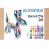 Набор маркеров для скетчей Sketchmarker "Rainbow" 36 цветов, 6 линеров, альбом купить в магазине маркеров Скетчинг Про с доставкой по всему миру