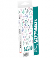 Набор 6 линеров капиллярных Sketchmarker Artist Pen "Тёмные цвета"