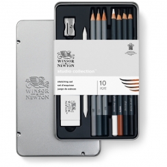 Набор чернографитовых карандашей Winsor&Newton "Скетчинг" 7 штук с аксессуарами