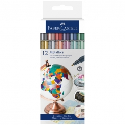Набор маркеров для декорирования Faber-Castell "Metallics" 12 цветов металлик 1,5 мм