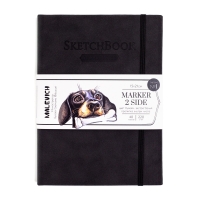 Скетчбук для маркеров двусторонний Малевичъ 2Side, мокрый асфальт, 220 г/м, 15х21 см, 40 л