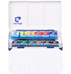 Набор акварели Van Gogh Metal Box 12 цветов в фирменном кейсе с кистью и палитрой