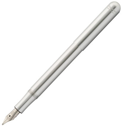 Перьевая ручка Kaweco Liliput Silver серебряная в алюминиевым корпусе корпусе с синим картриджем в футляре