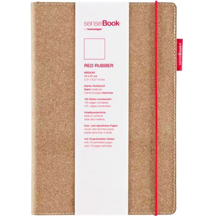 Блокнот SenseBook Red Rubber M на резинке с кожаной обложкой клетка А5 / 80 гм