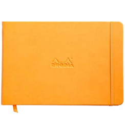 Блокнот в точку Rhodia Webnotebook твердая обложка оранжевый горизонтальный А5 / 96 листов / 90 гм