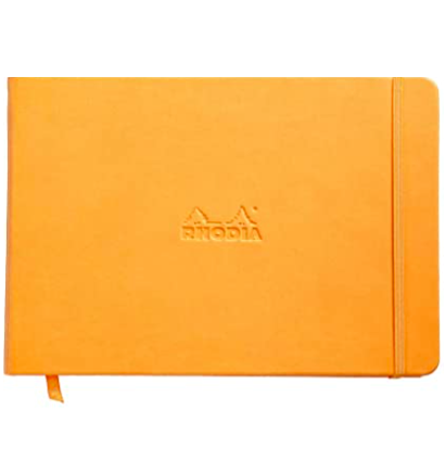 Блокнот в точку Rhodia Webnotebook твердая обложка оранжевый горизонтальный А5 / 96 листов / 90 гм
