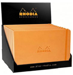 Блокнот в точку Rhodia Webnotebook твердая обложка оранжевый горизонтальный А5 / 96 листов / 90 гм
