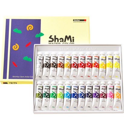 Набор акварельных красок Shami Water Color ShinHanart 24 цвета в тубах 10 мл