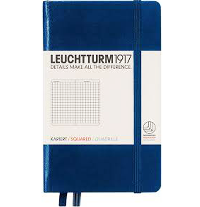 Записная книжка Leuchtturm «Pocket» A6 в клетку темно-синий 187 стр.