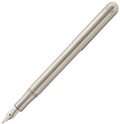 Перьевая ручка Kaweco Liliput Stainless Steel в стальном корпусе с синим картриджем в футляре