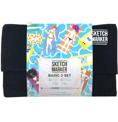 Набор маркеров Скетчмаркер / Sketchmarker "Базовый набор - Basic 3" 24 цвета в сумке