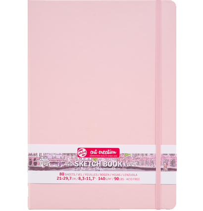 Скетчбук розовый для зарисовок Art Creation Sketchbook Royal Talens с резинкой А4 / 80 листов / 140 гм