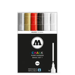 Набор меловых маркеров Molotow CHALK Marker "Базовый 1" 6 шт / 4 мм